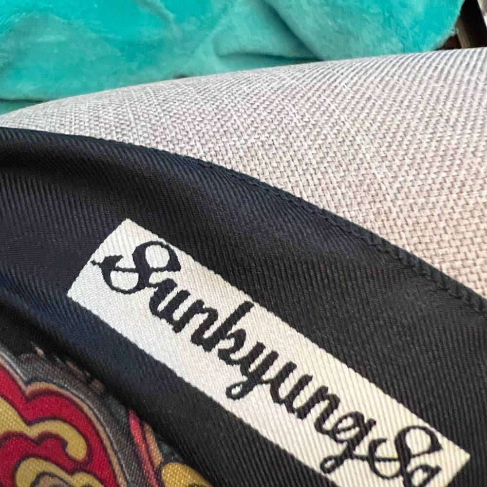 Beautiful vintage Women’s Sunkyung Sa bird Paisley Vtg SILK Scarf‎ - Picture 8 of 8